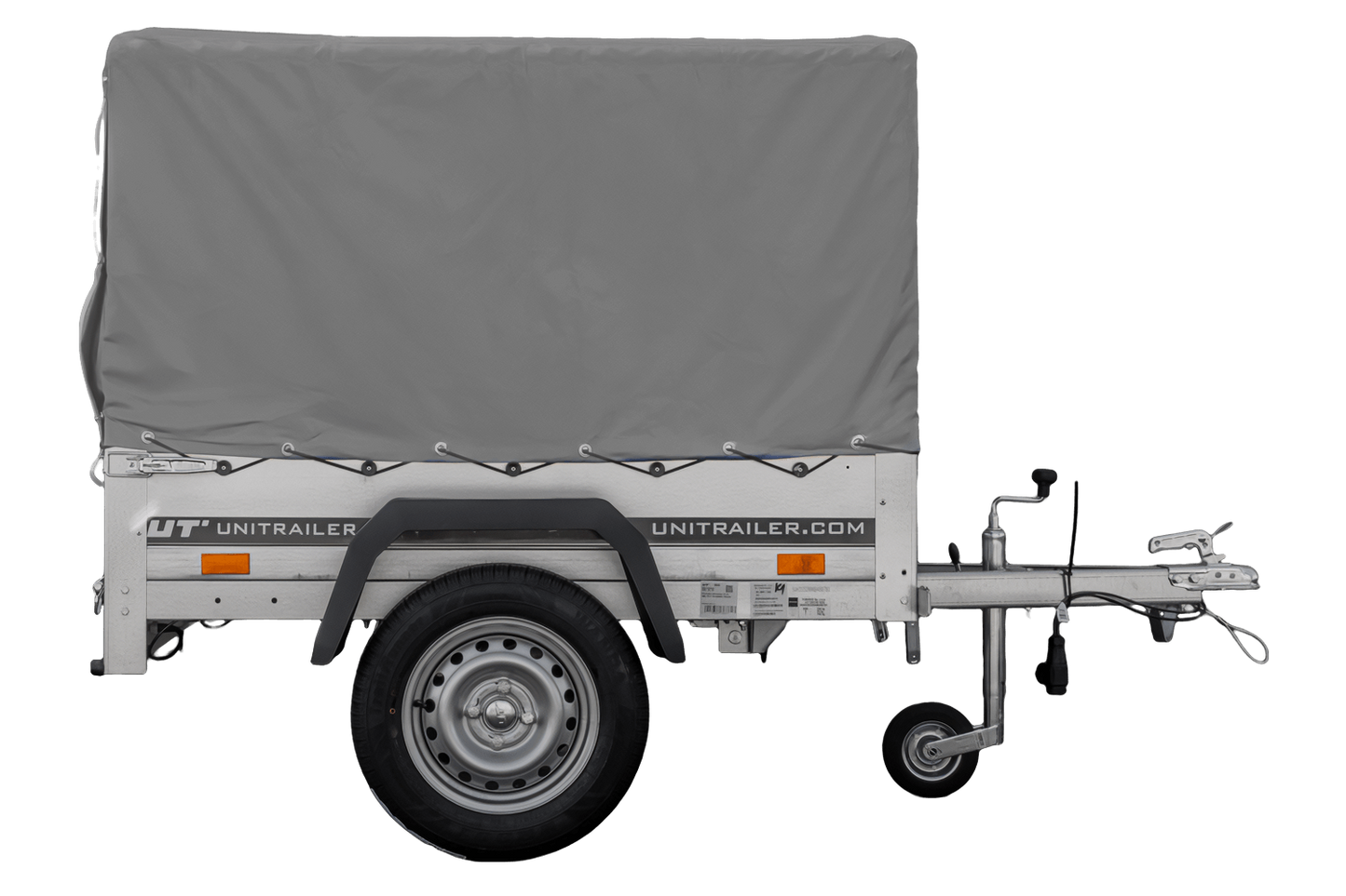 Remolque Basculante 750 kg Garden Trailer 150 KIPP 150x106 cm [con lona alta, estructura alta y rueda de apoyo]