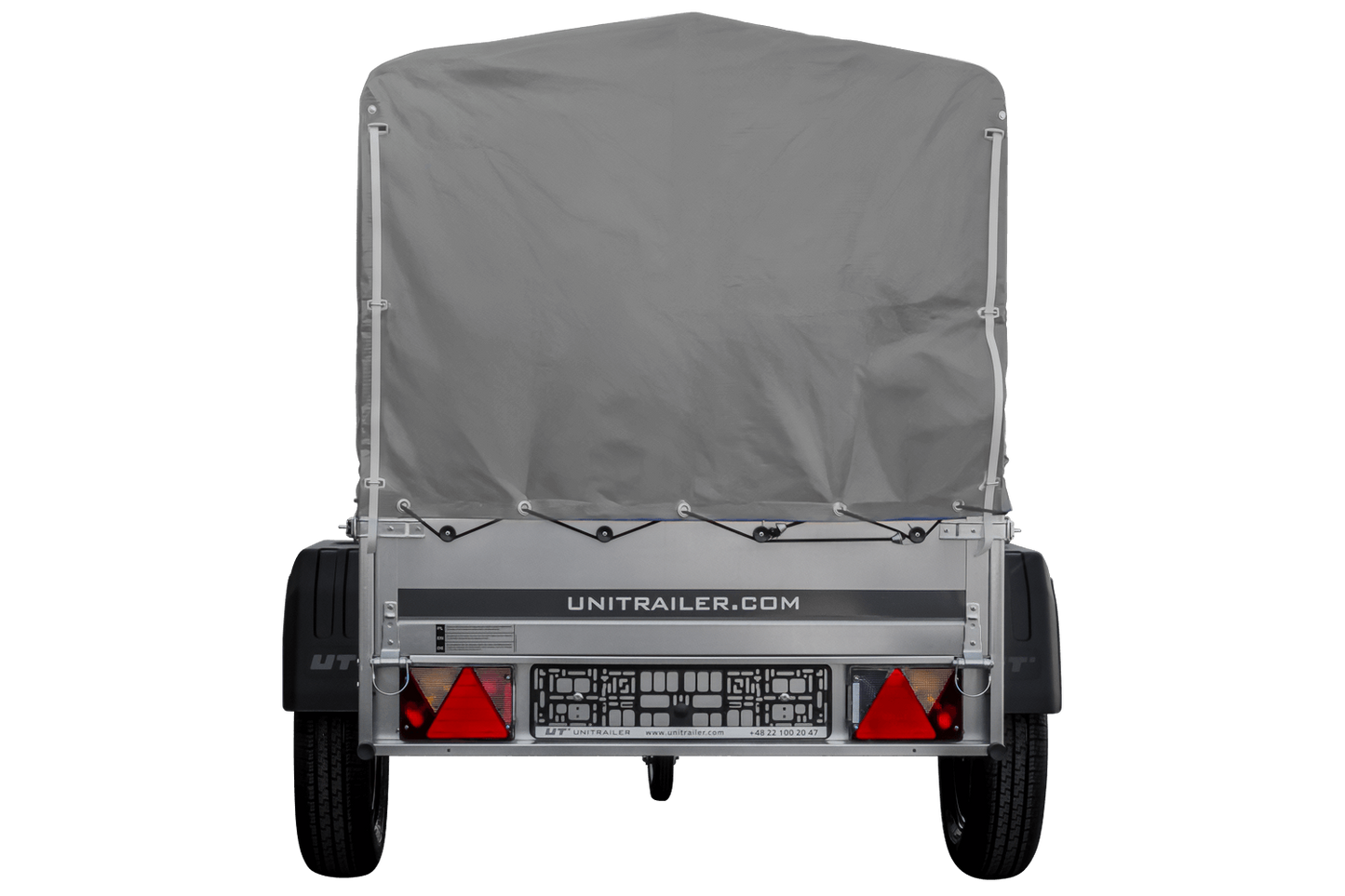 Remolque Basculante 750 kg Garden Trailer 150 KIPP 150x106 cm [con lona alta, estructura alta y rueda de apoyo]