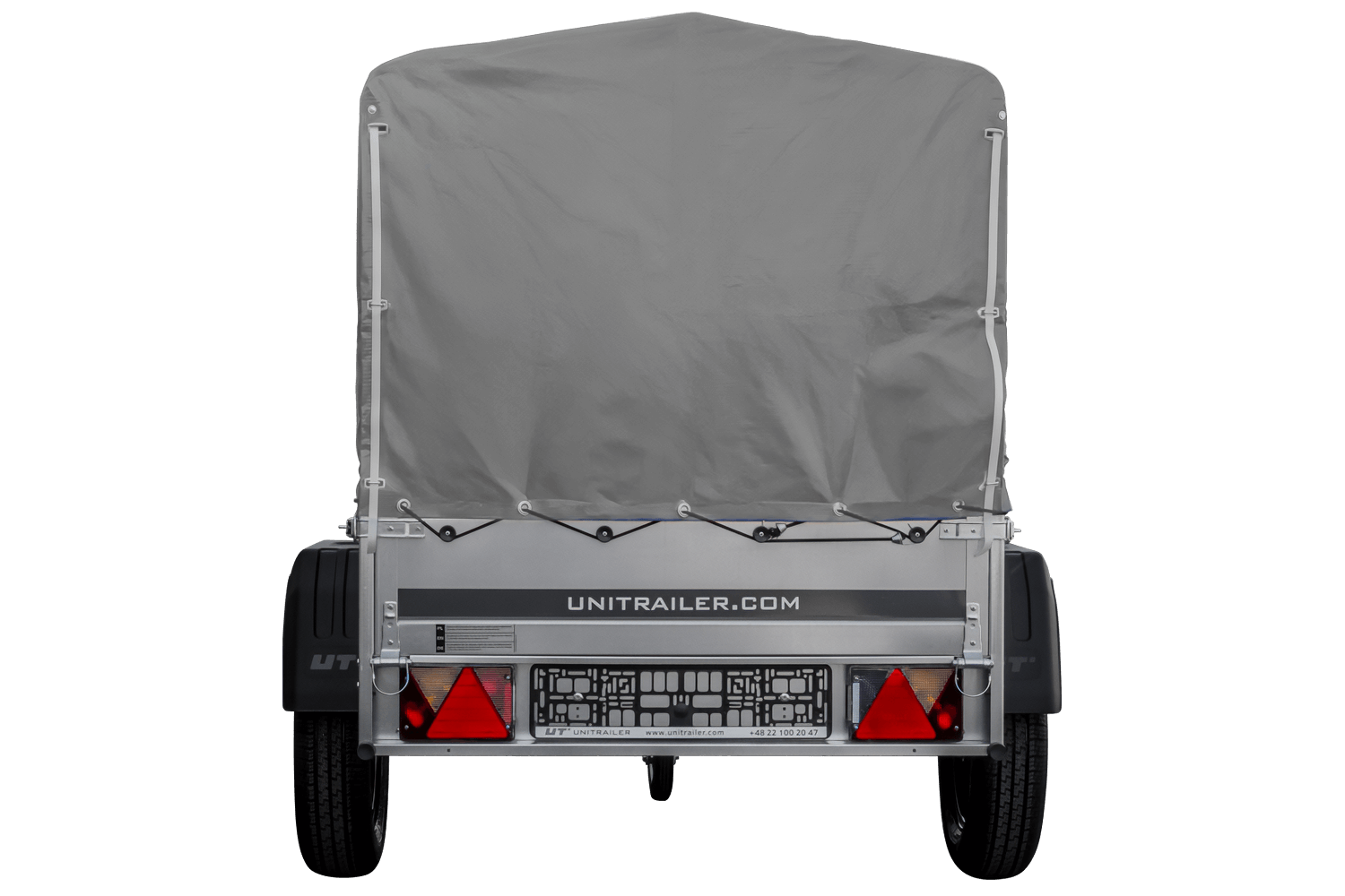 Remolque Basculante 750 kg Garden Trailer 150 KIPP 150x106 cm [con lona alta, estructura alta y rueda de apoyo]