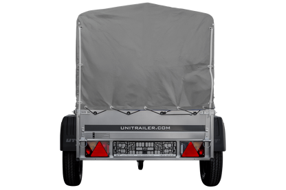 Remolque Basculante 750 kg Garden Trailer 150 KIPP 150x106 cm [con lona alta, estructura alta y rueda de apoyo]