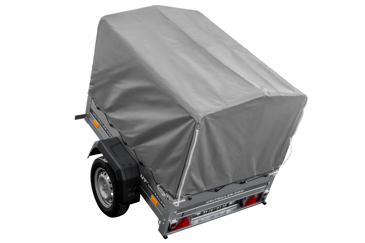 Remolque Basculante 750 kg Garden Trailer 150 KIPP 150x106 cm [con lona alta, estructura alta y rueda de apoyo]