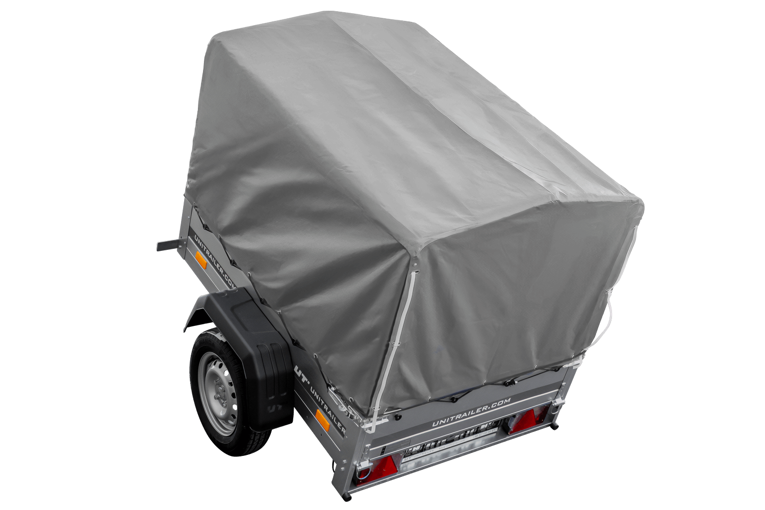 Remolque Basculante 750 kg Garden Trailer 150 KIPP 150x106 cm [con lona alta, estructura alta y rueda de apoyo]