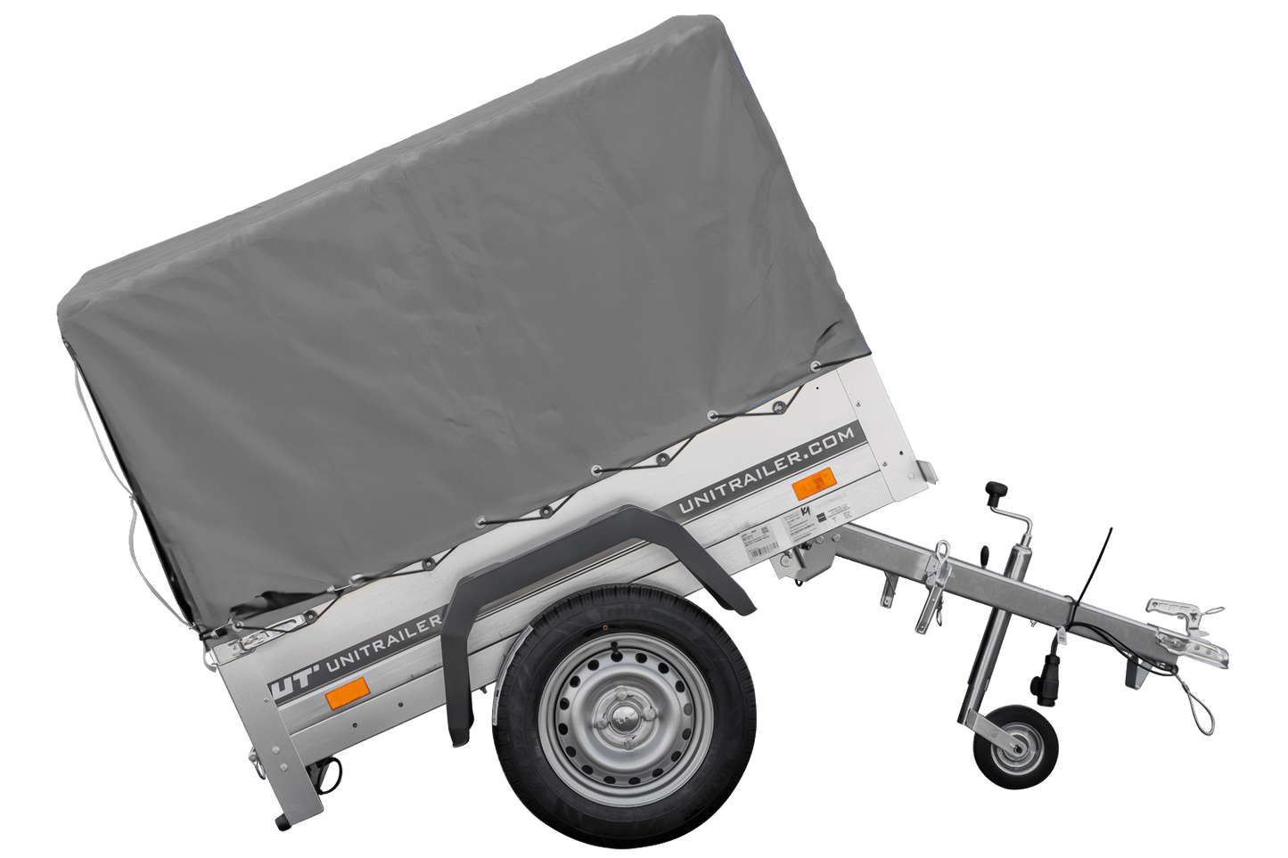 Remolque Basculante 750 kg Garden Trailer 150 KIPP 150x106 cm [con lona alta, estructura alta y rueda de apoyo]