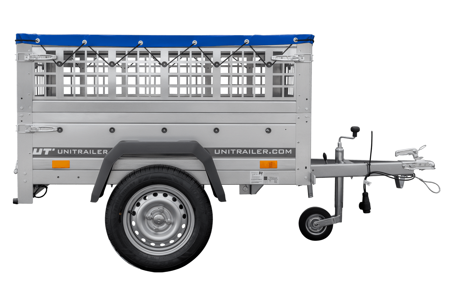 Remolque compacto Garden Trailer 150 KIPP 150x106 cm 750 kg con rejilla para hojas
