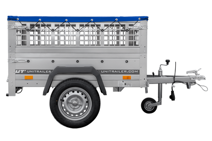 Remolque compacto Garden Trailer 150 KIPP 150x106 cm 750 kg con rejilla para hojas