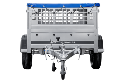 Remolque compacto Garden Trailer 150 KIPP 150x106 cm 750 kg con rejilla para hojas
