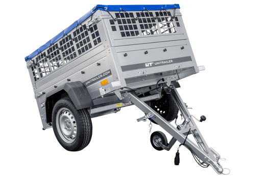 Remolque compacto Garden Trailer 150 KIPP 150x106 cm 750 kg con rejilla para hojas