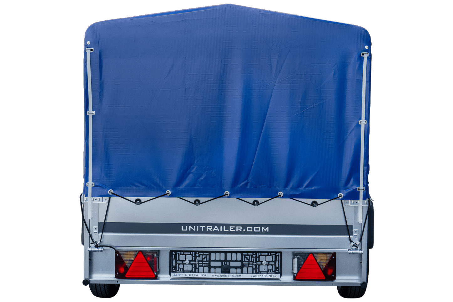 Remolque largo para coche GARDEN TRAILER 264 BASCULANTE con lona alta, estructura y rueda de apoyo