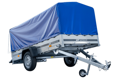 Remolque largo para coche GARDEN TRAILER 264 BASCULANTE con lona alta, estructura y rueda de apoyo