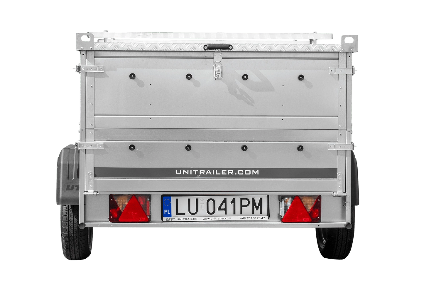 Remolque ligero con muelles 200x125 UNITRAILER GARDEN 201/R BASCULANTE con laterales BIS y cubierta de aluminio