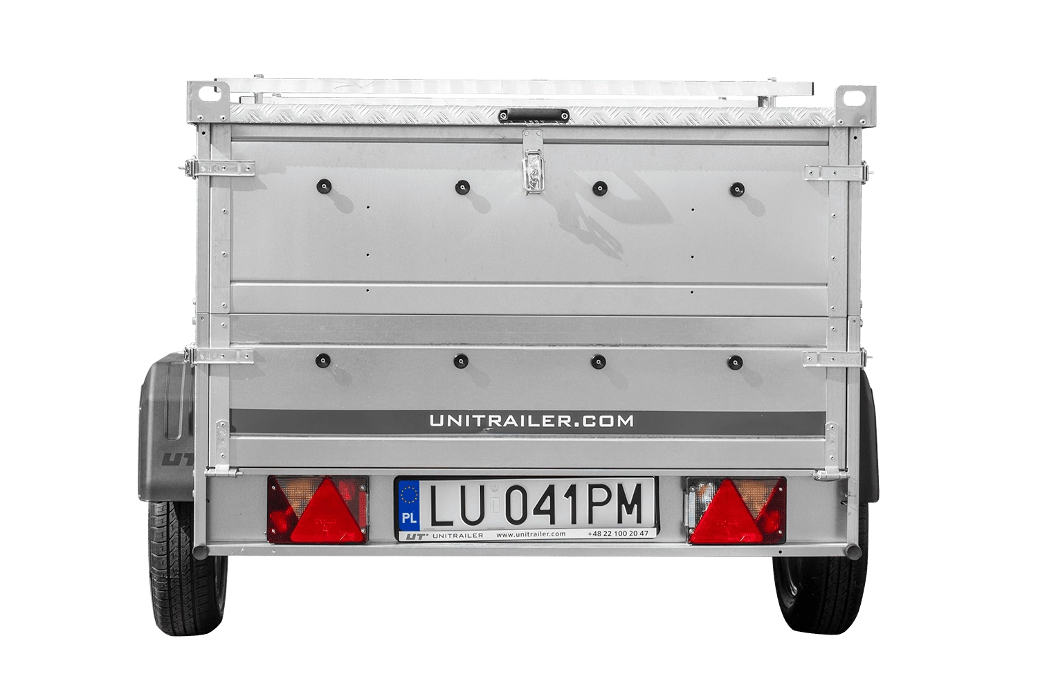 Remolque ligero con muelles 200x125 UNITRAILER GARDEN 201/R BASCULANTE con laterales BIS y cubierta de aluminio