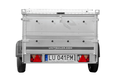 Remolque ligero con muelles 200x125 UNITRAILER GARDEN 201/R BASCULANTE con laterales BIS y cubierta de aluminio