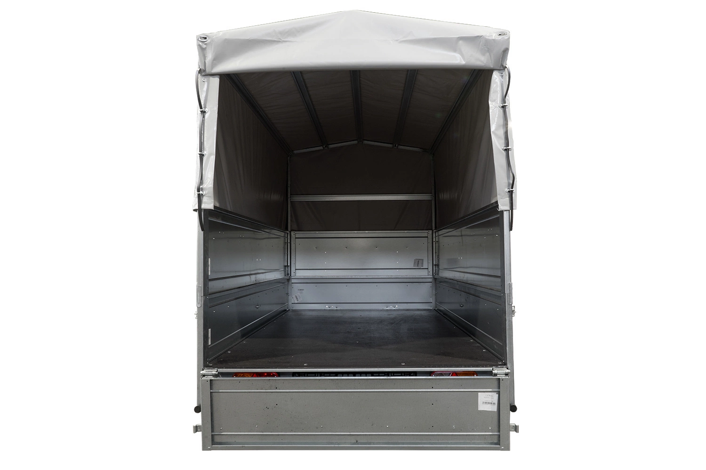 Remolque ligero sobre muelles 264x125 UNITRAILER GARDEN 264/R BASCULANTE con laterales BIS, marco H-800 y lona gris