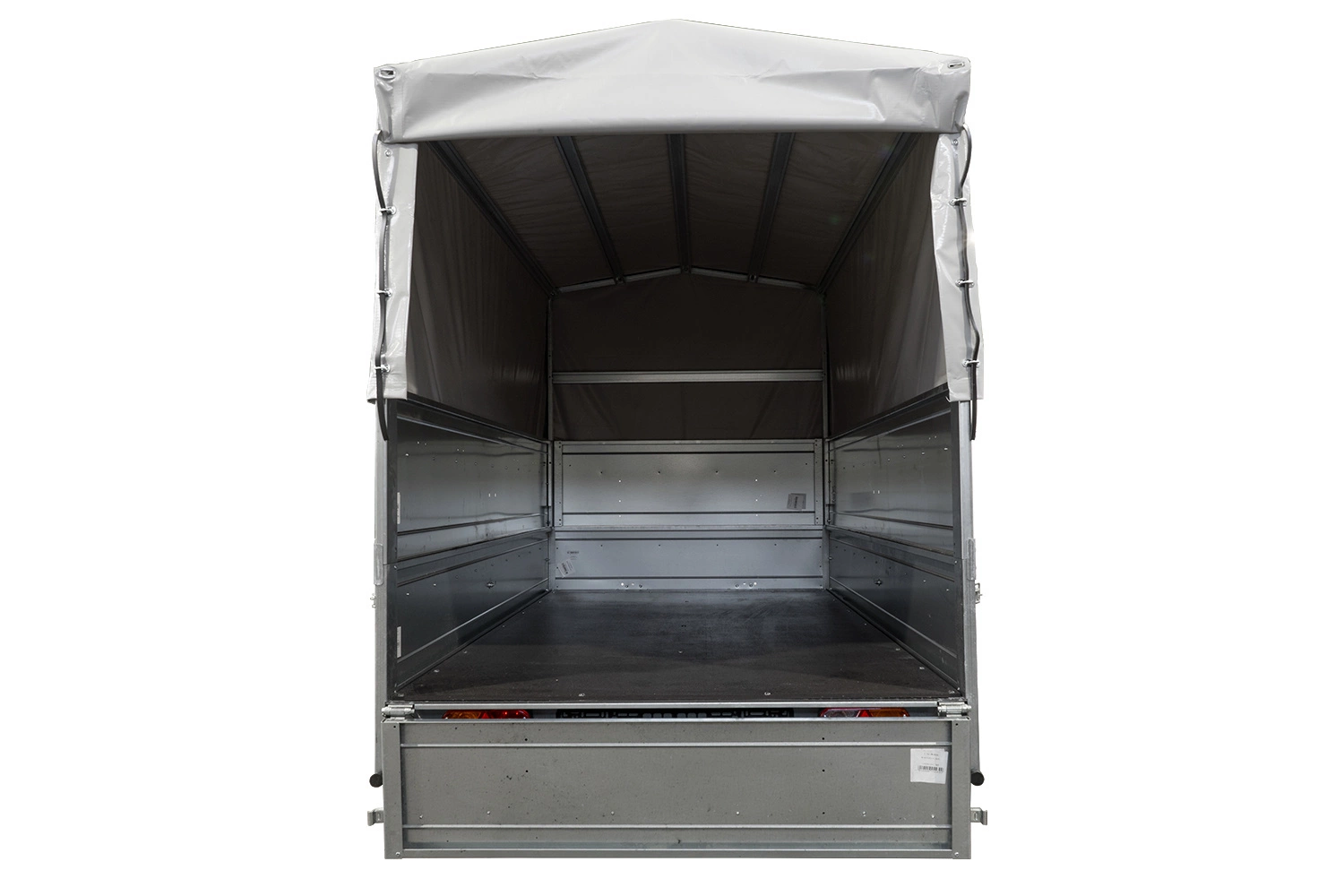Remolque ligero sobre muelles 264x125 UNITRAILER GARDEN 264/R BASCULANTE con laterales BIS, marco H-800 y lona gris