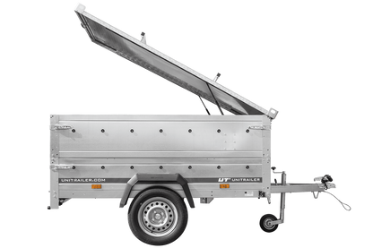 Remolque ligero 200x125 UNITRAILER GARDEN 201 BASCULANTE con laterales BIS y cubierta de aluminio