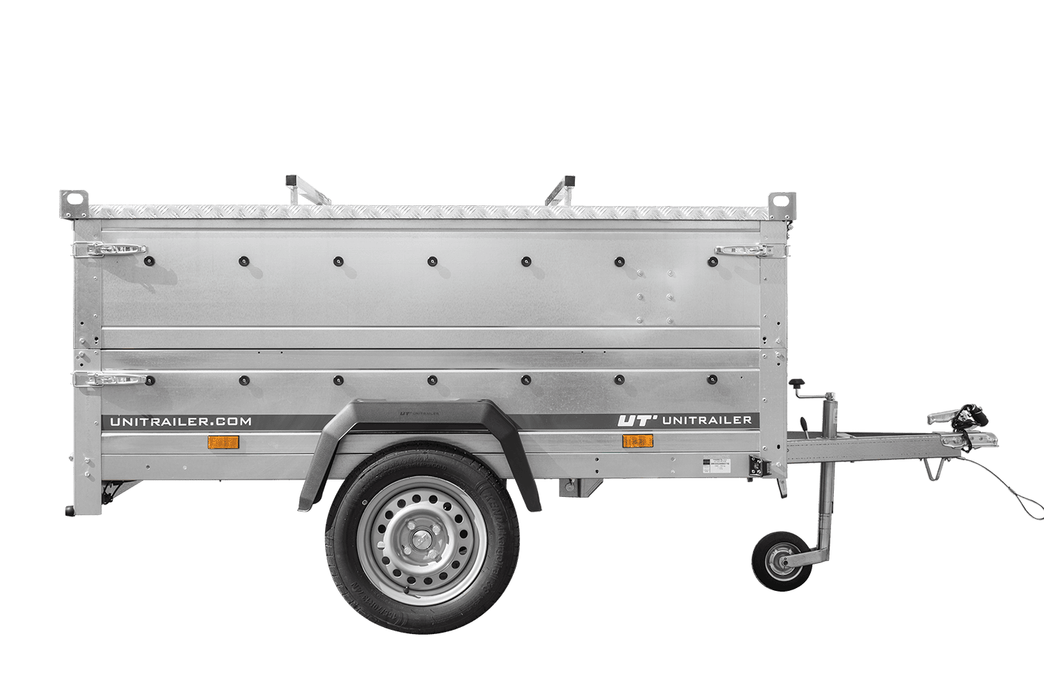 Remolque ligero 200x125 UNITRAILER GARDEN 201 BASCULANTE con laterales BIS y cubierta de aluminio
