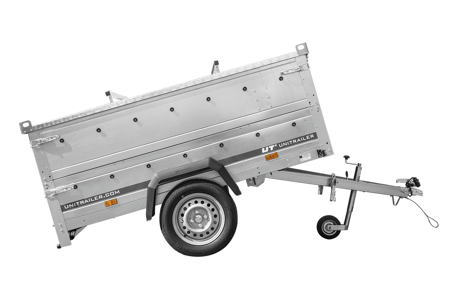 Remolque ligero 200x125 UNITRAILER GARDEN 201 BASCULANTE con laterales BIS y cubierta de aluminio