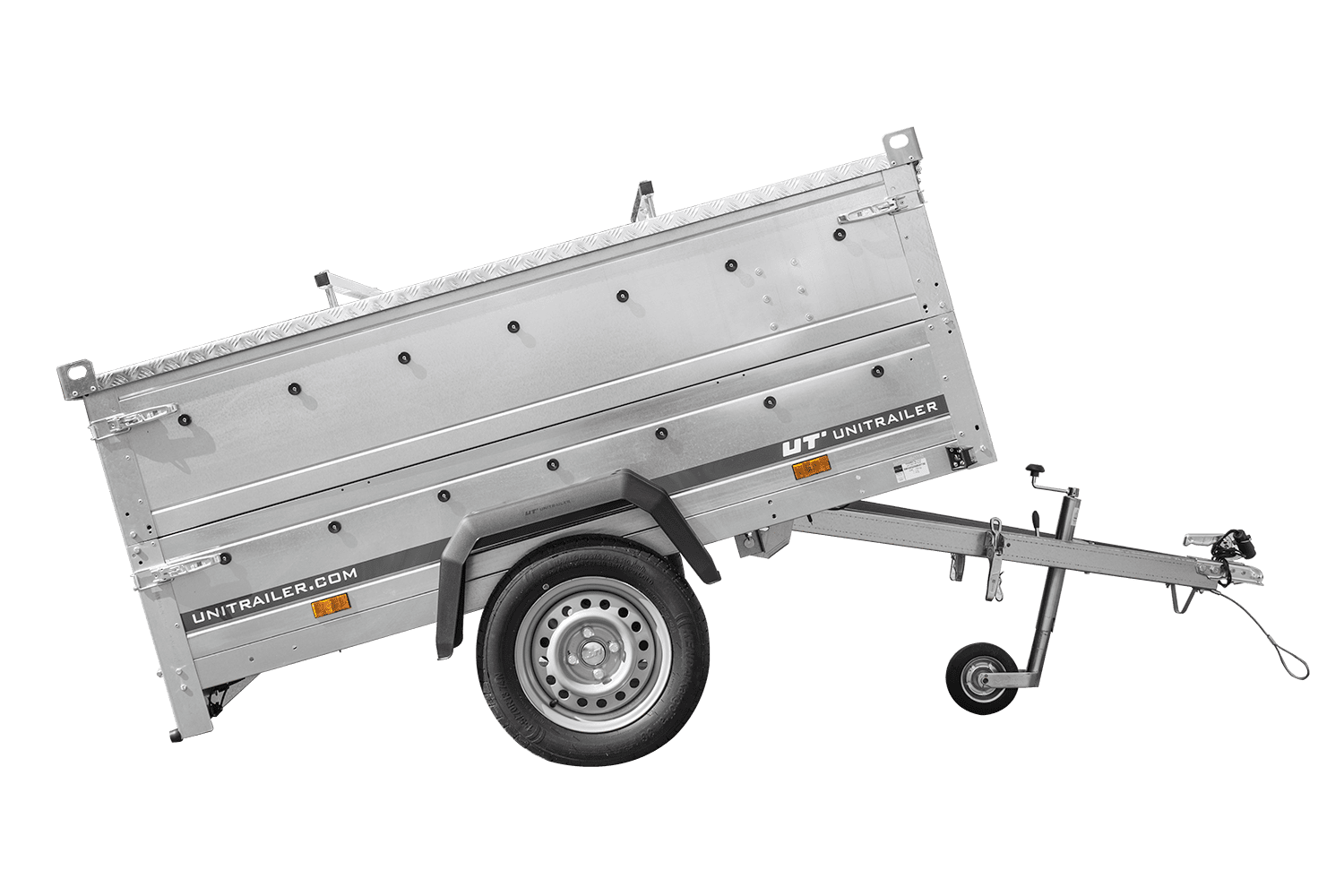 Remolque ligero 200x125 UNITRAILER GARDEN 201 BASCULANTE con laterales BIS y cubierta de aluminio