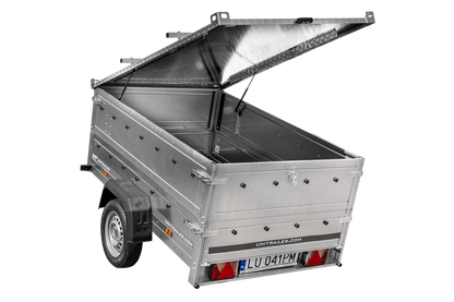 Remolque ligero 200x125 UNITRAILER GARDEN 201 BASCULANTE con laterales BIS y cubierta de aluminio