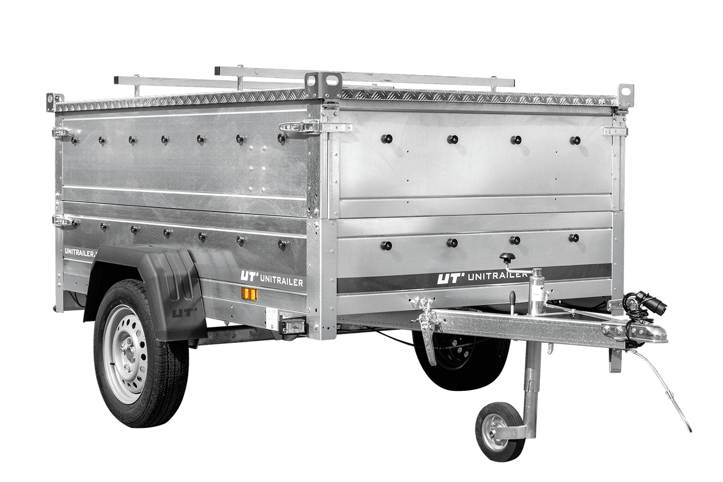 Remolque ligero 200x125 UNITRAILER GARDEN 201 BASCULANTE con laterales BIS y cubierta de aluminio