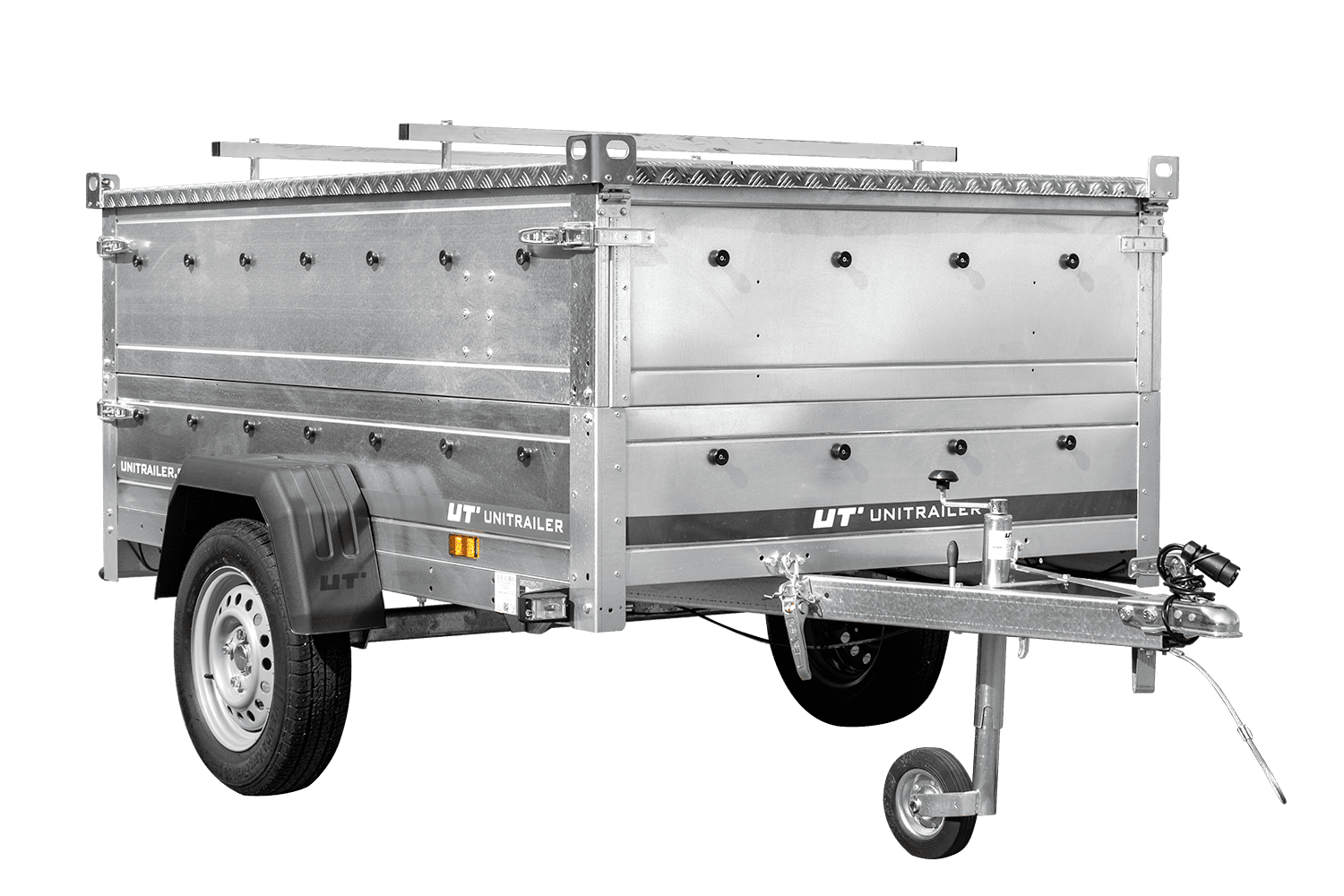 Remolque ligero 200x125 UNITRAILER GARDEN 201 BASCULANTE con laterales BIS y cubierta de aluminio
