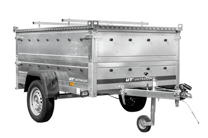 Remolque ligero 200x125 UNITRAILER GARDEN 201 BASCULANTE con laterales BIS y cubierta de aluminio