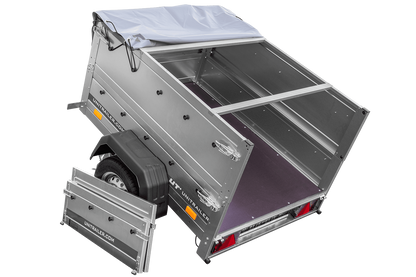 Nuevo remolque GARDEN TRAILER 150 KIPP con paredes laterales adicionales, rueda de apoyo y lona plana