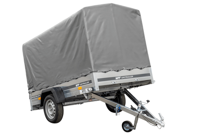 Remolque de coche 230x125 Garden Trailer 230 KIPP Unitrailer 750 kg con rueda de apoyo, lona de 110 cm de altura y estructura alta