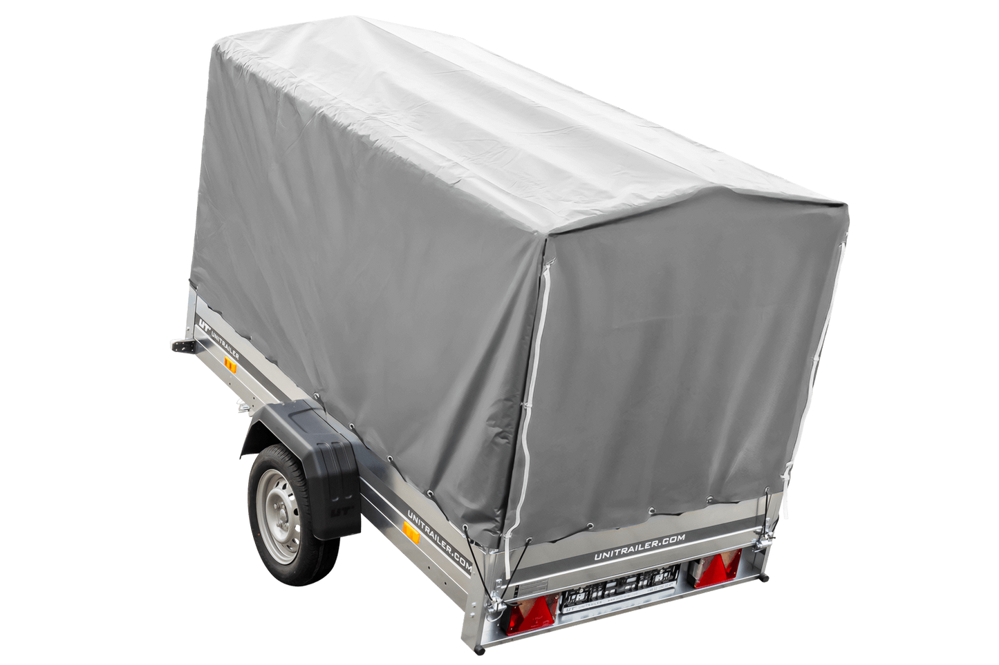 Remolque de coche 230x125 Garden Trailer 230 KIPP Unitrailer 750 kg con rueda de apoyo, lona de 110 cm de altura y estructura alta