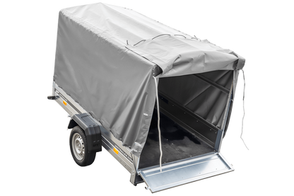 Remolque de coche 230x125 Garden Trailer 230 KIPP Unitrailer 750 kg con rueda de apoyo, lona de 110 cm de altura y estructura alta