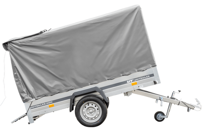 Remolque de coche 230x125 Garden Trailer 230 KIPP Unitrailer 750 kg con rueda de apoyo, lona de 110 cm de altura y estructura alta