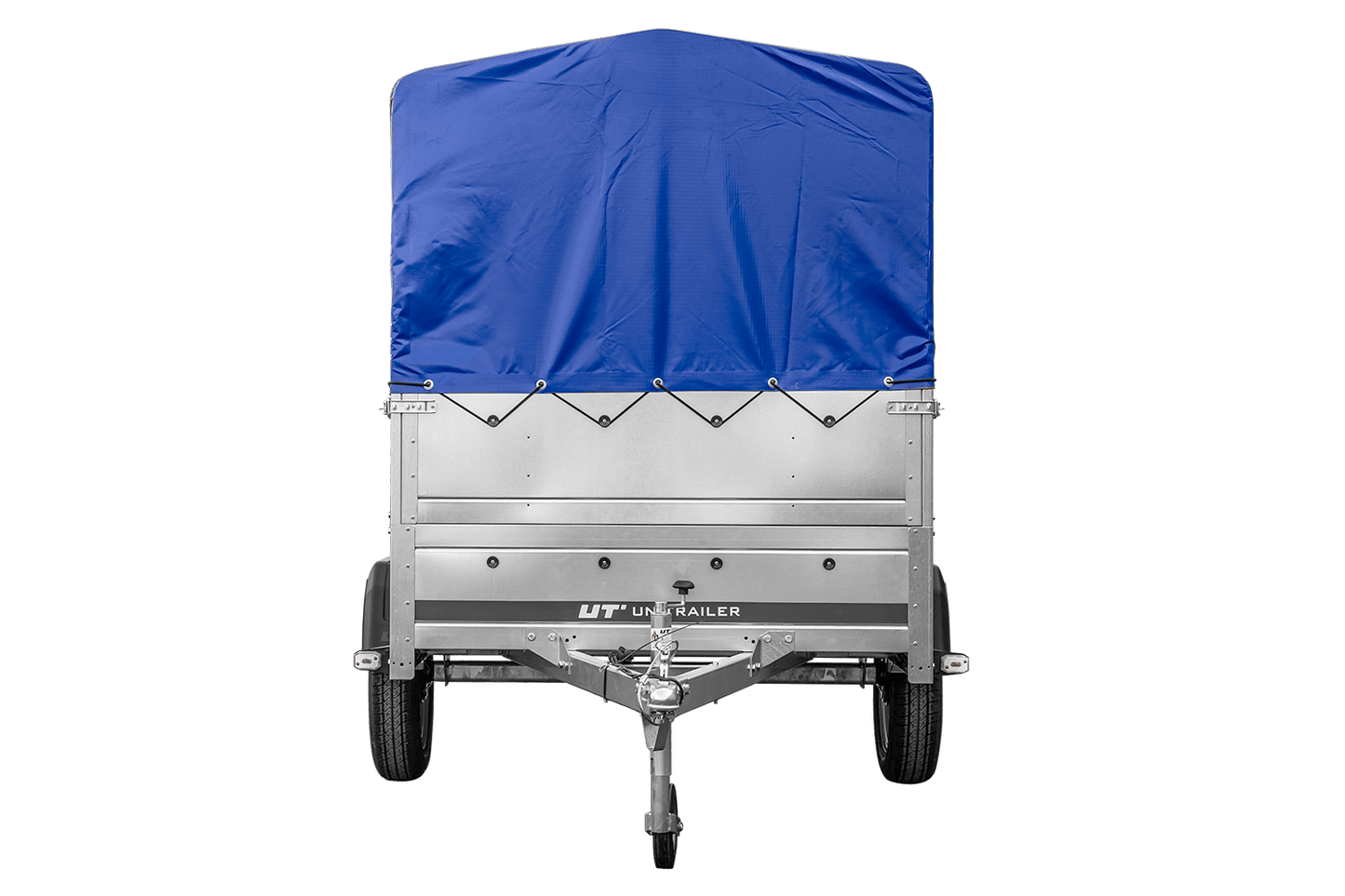 Remolque para coche 230x125 UNITRAILER GARDEN 230 FD con laterales BIS, estructura H-800 y lona azul