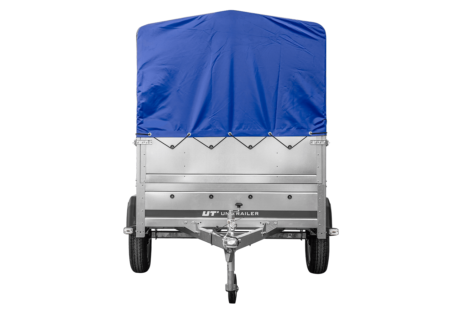 Remolque para coche 230x125 UNITRAILER GARDEN 230 FD con laterales BIS, estructura H-800 y lona azul