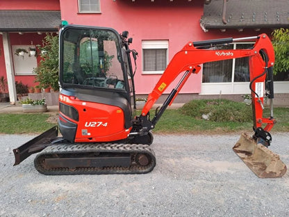 Miniexcavadora Kubota U27-4 de 2,66 t, usada, año 2017, 2350 h, con 3 cucharones a elegir