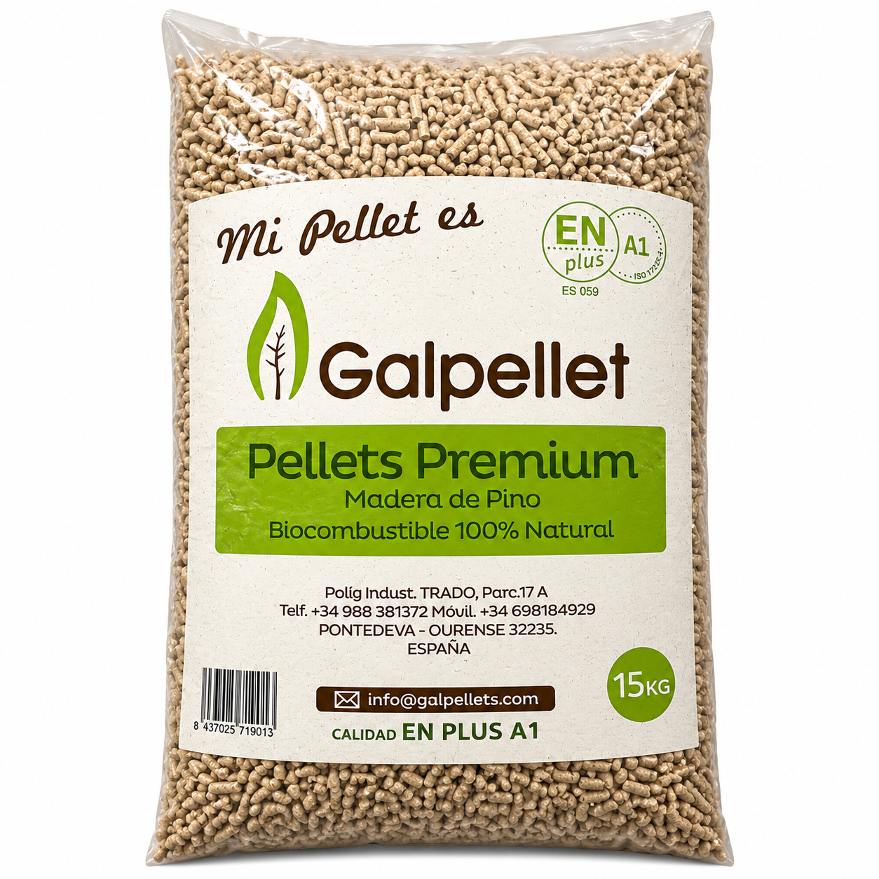 Palet de pellets Galpellet en sacos de 15 kg para calefacción